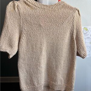 Universal Thread Beige Short-Sleeve Crewneck Knit Sweater